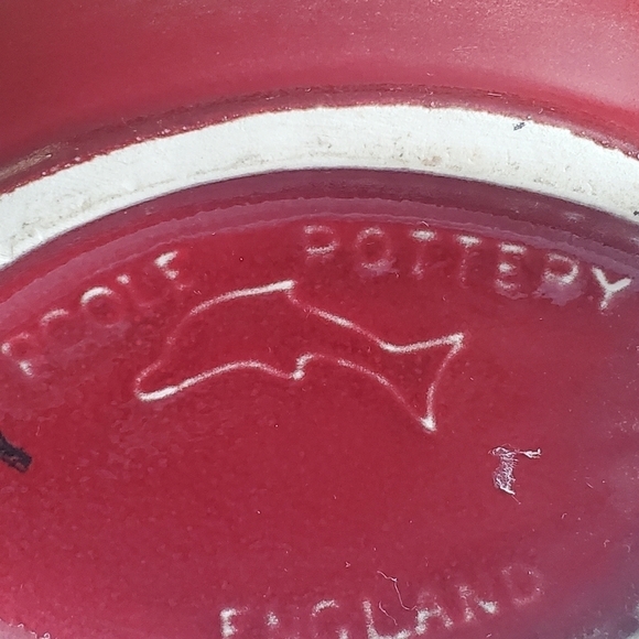 Mid Century Modern Poole Pottery Blue Red Lava Made In England Vase 7 1/2" - Picture 6 of 9